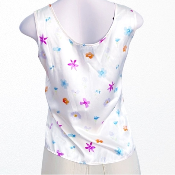 Vintage Artsy 90s Y2K Butterfly Print 100% Silk 2 piece Silk Blouse Set SZ 4 - Picture 8 of 13